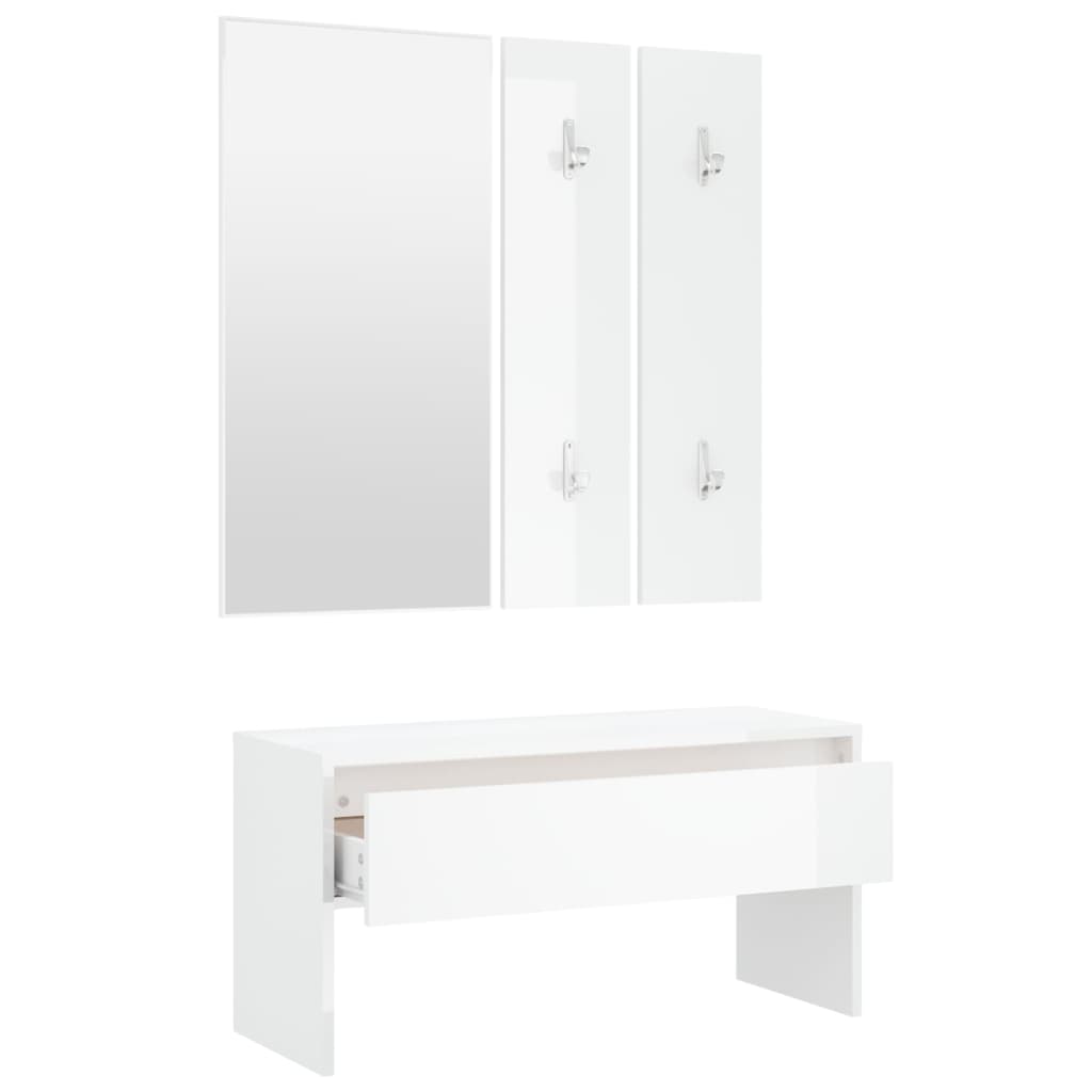 Flurgarderobe Ruben weiß Garderobenset Schuhbank Komplettgarderobe Flur Satz - Bild 38 von 70