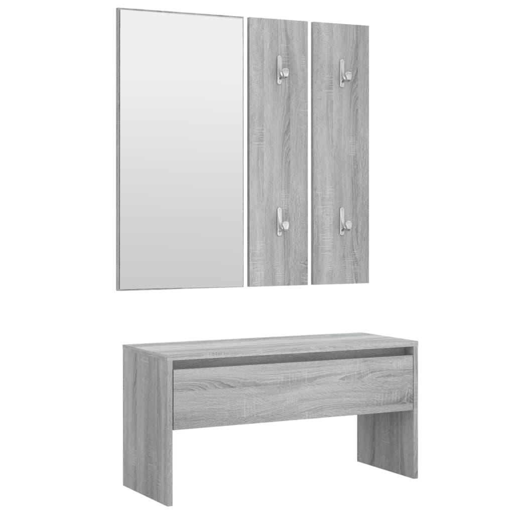 Flurgarderobe Ruben weiß Garderobenset Schuhbank Komplettgarderobe Flur Satz - Bild 50 von 70