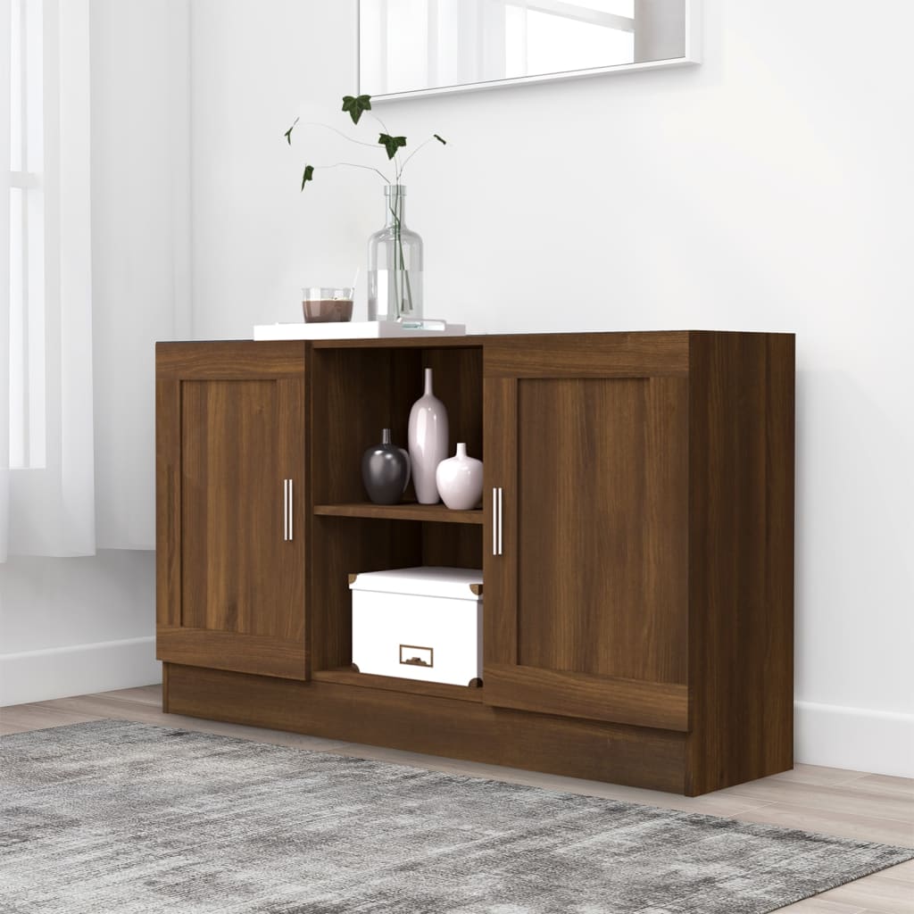 Kommode Anrichte 120 cm Sideboard 2 Türen und 2 Fächer Holzwerkstoff Bodengleich - Bild 77 von 89