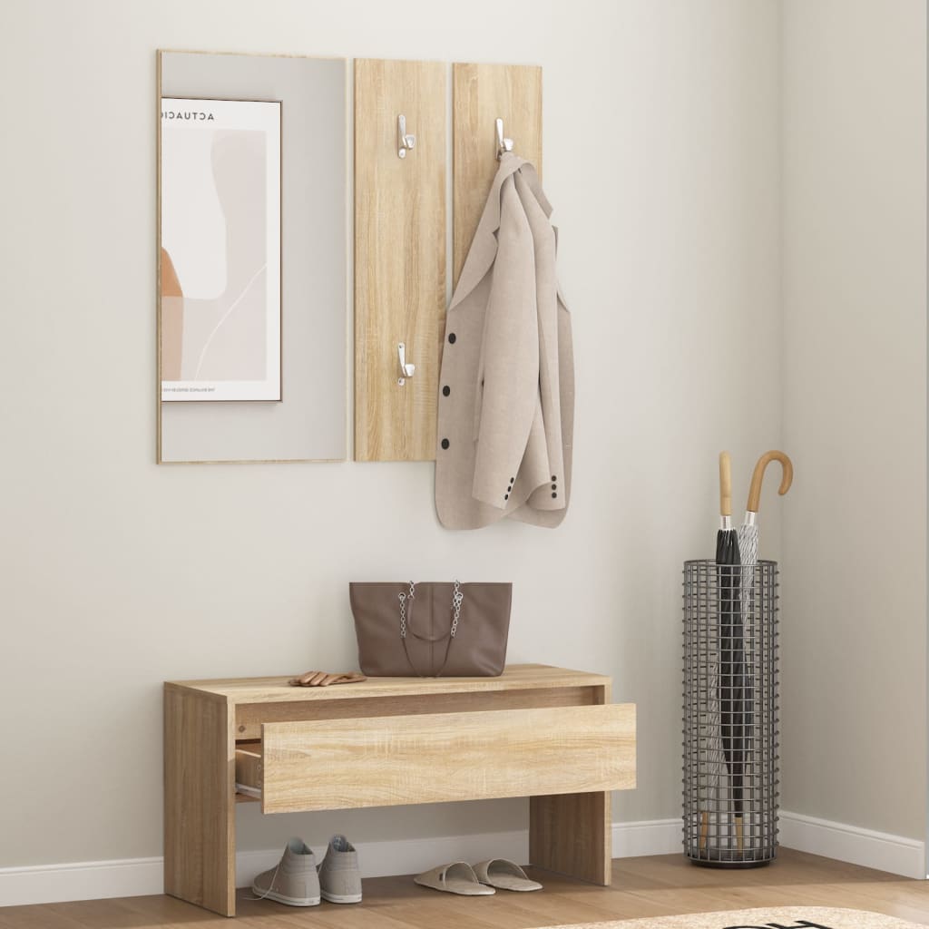 Flurgarderobe Ruben weiß Garderobenset Schuhbank Komplettgarderobe Flur Satz - Bild 19 von 70