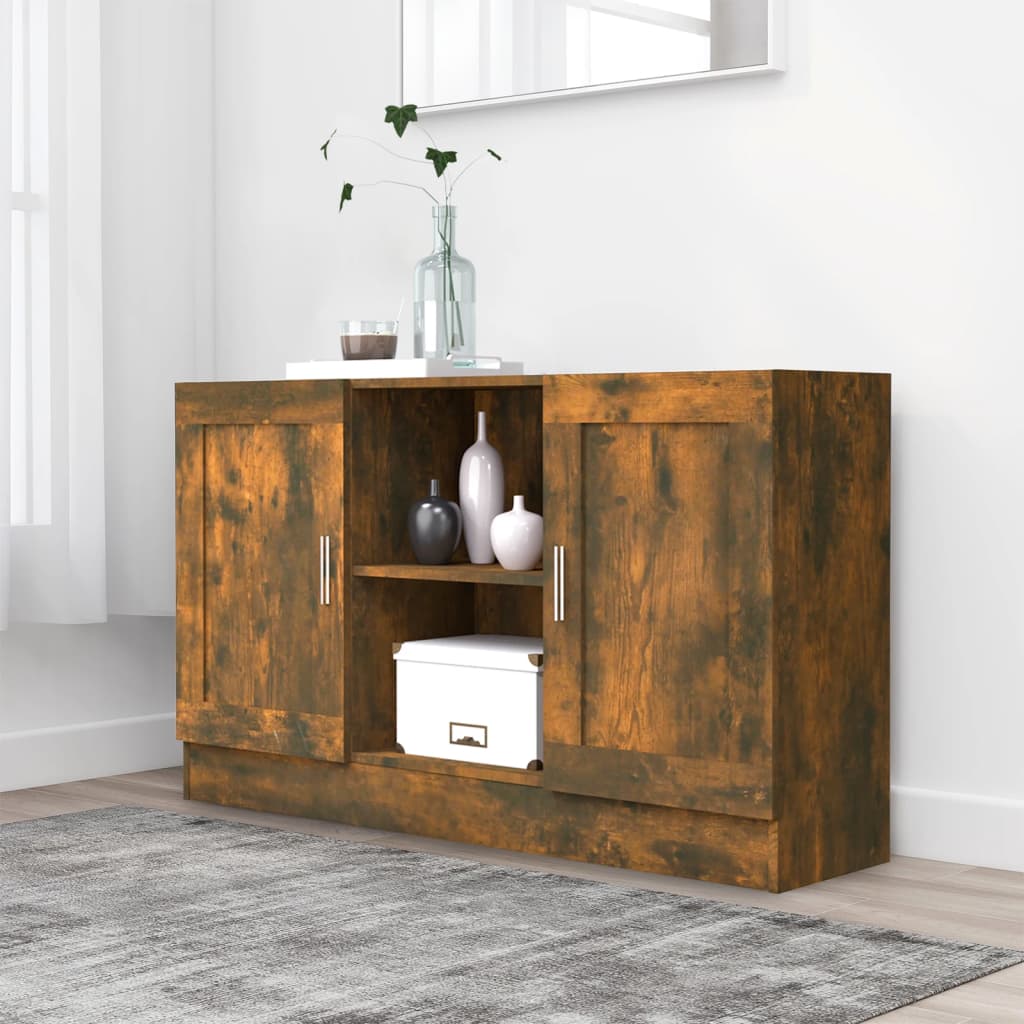 Kommode Anrichte 120 cm Sideboard 2 Türen und 2 Fächer Holzwerkstoff Bodengleich - Bild 65 von 89