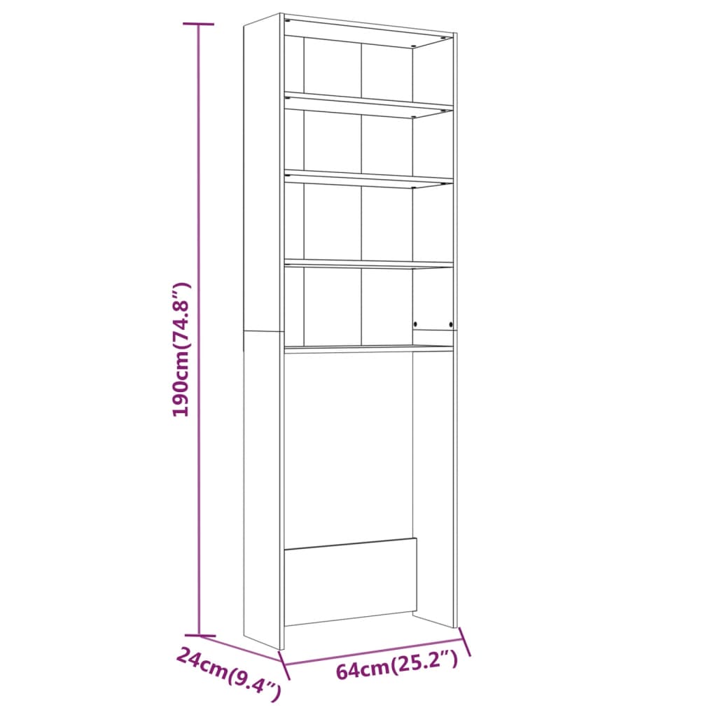 Waschmaschinenschrank Waschmaschinen 4 Regal Oberschrank Ablagefach Badschrank - Bild 33 von 49