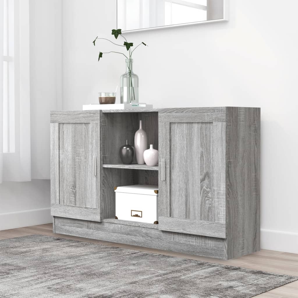 Kommode Anrichte 120 cm Sideboard 2 Türen und 2 Fächer Holzwerkstoff Bodengleich - Bild 71 von 89