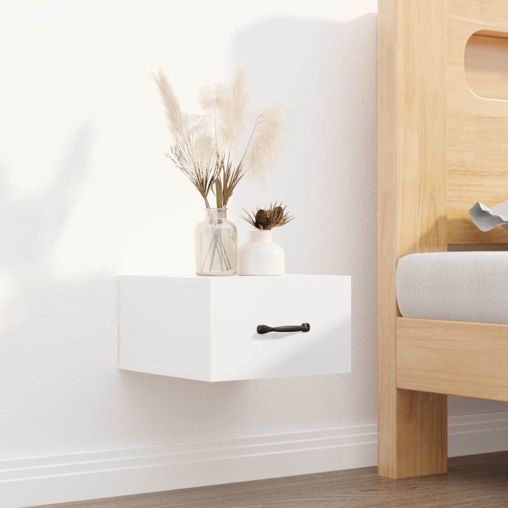 Wall Mounted Bedside Cabinet Floating Night Stand 1 Drawer Storage Side Table