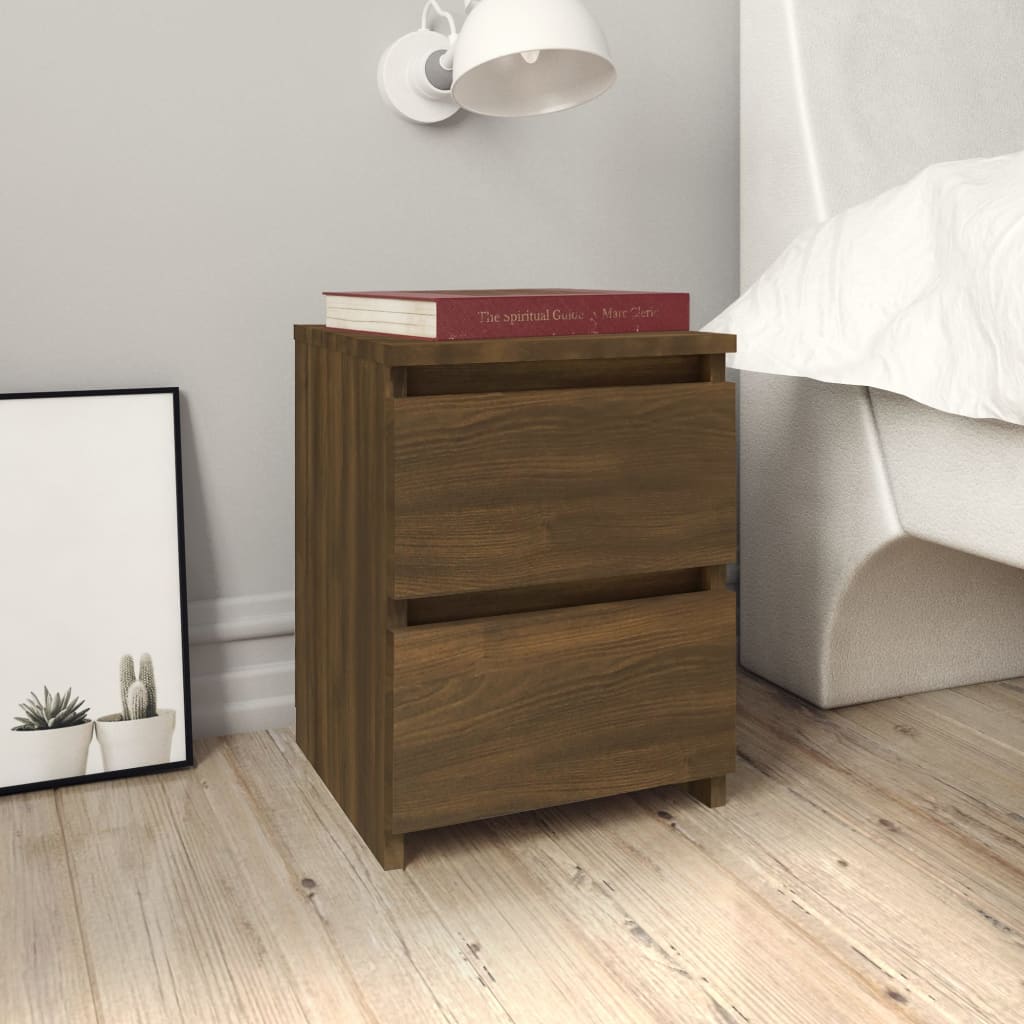 1/2er Holzwerkstoff Nachttisch Hochglanz Nachtschrank Schrank mit 2 Schubladen - Bild 56 von 61