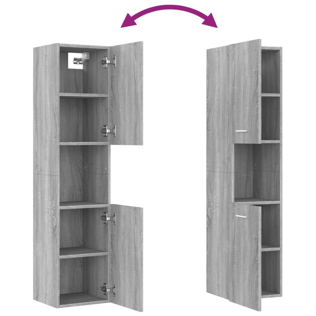 Badschrank Wandschrank Hochschrank Badezimmerschrank Hängeschrank 30x30x130cm - Bild 112 von 153