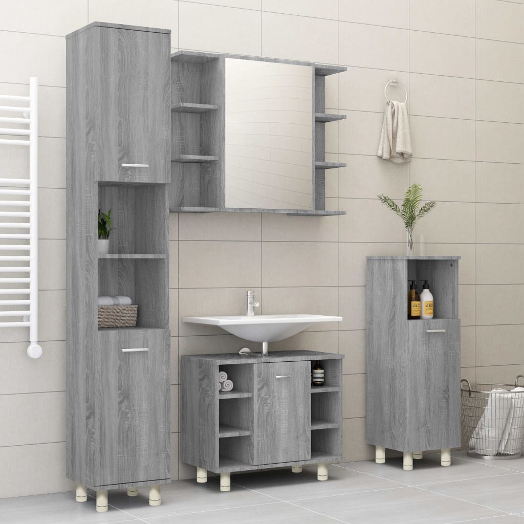 Badezimmerschrank Badschrank Schmaler Midischrank Badregal 3 Fächern 30x30x95 cm - Bild 55 von 109
