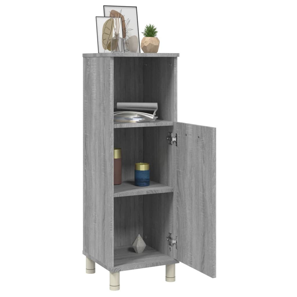 Badezimmerschrank Badschrank Schmaler Midischrank Badregal 3 Fächern 30x30x95 cm - Bild 57 von 109