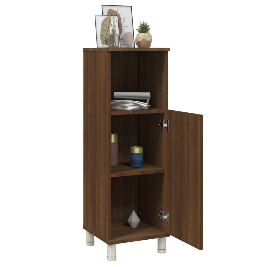 Badezimmerschrank Badschrank Schmaler Midischrank Badregal 3 Fächern 30x30x95 cm - Bild 66 von 109