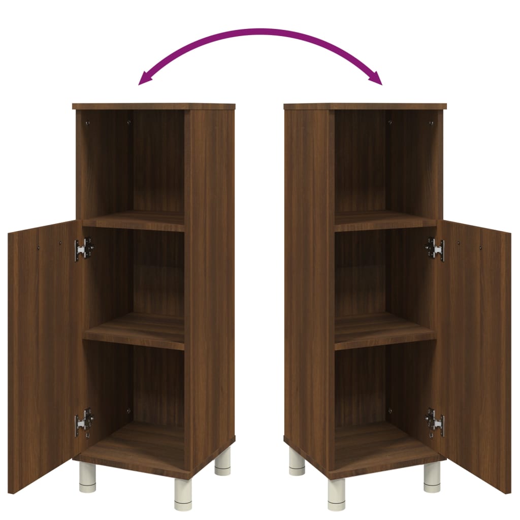 Badezimmerschrank Badschrank Schmaler Midischrank Badregal 3 Fächern 30x30x95 cm - Bild 70 von 109