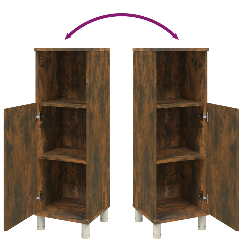 Badezimmerschrank Badschrank Schmaler Midischrank Badregal 3 Fächern 30x30x95 cm - Bild 52 von 109