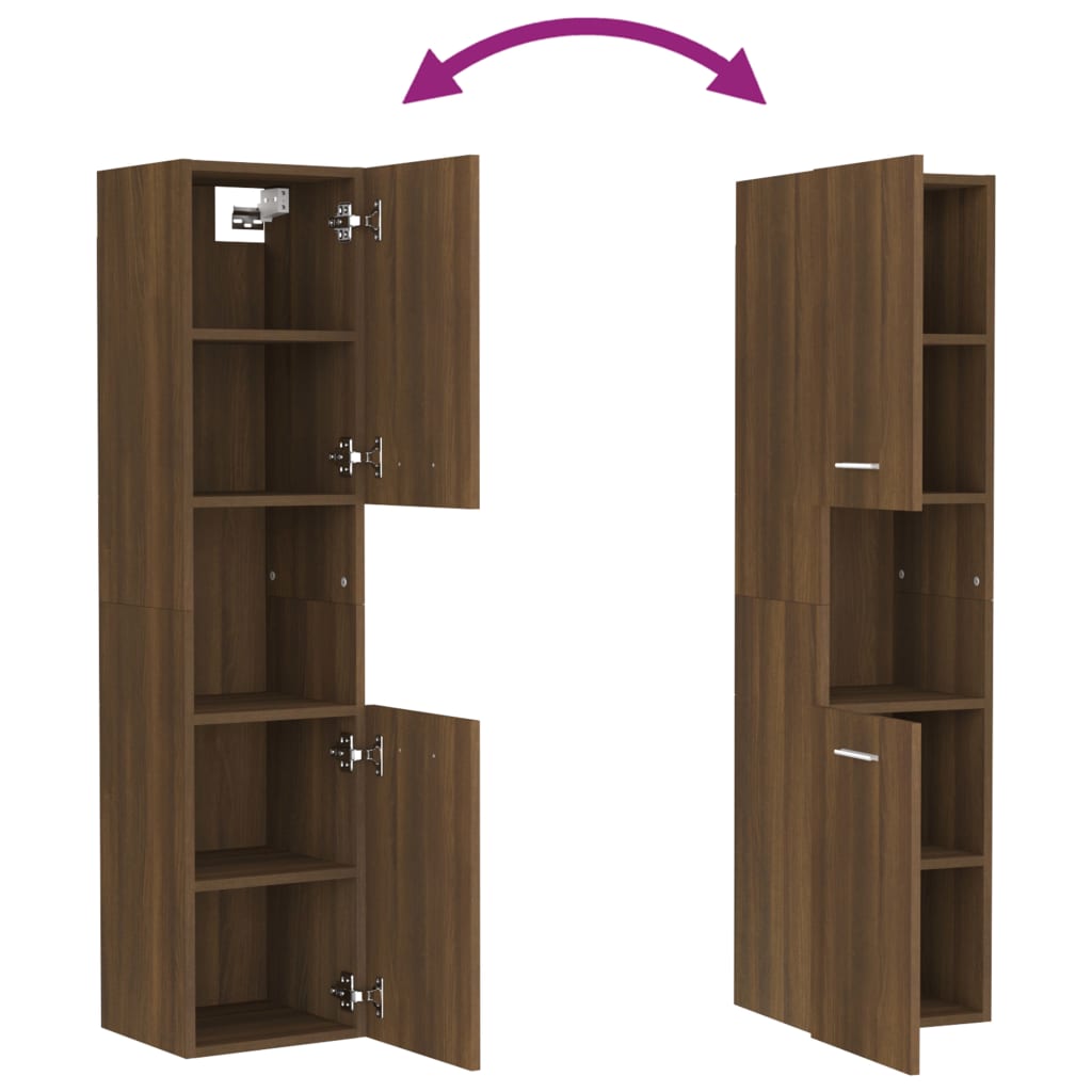 Badschrank Wandschrank Hochschrank Badezimmerschrank Hängeschrank 30x30x130cm - Bild 121 von 153