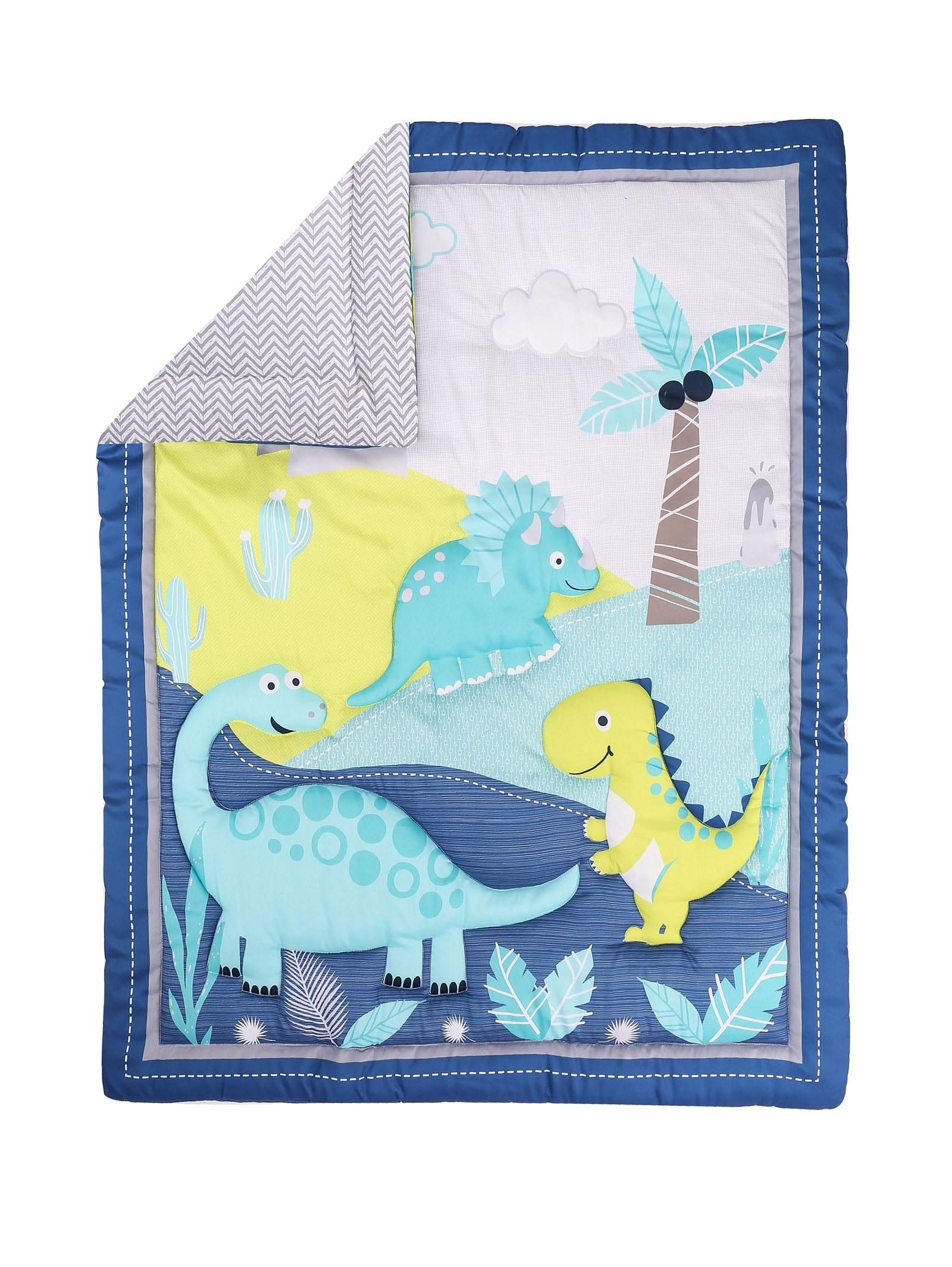 3 Piece Crib Bedding Set Baby Boys Girls Kid Nursery Crib Comforter Skirt Sheet - Picture 58 of 63