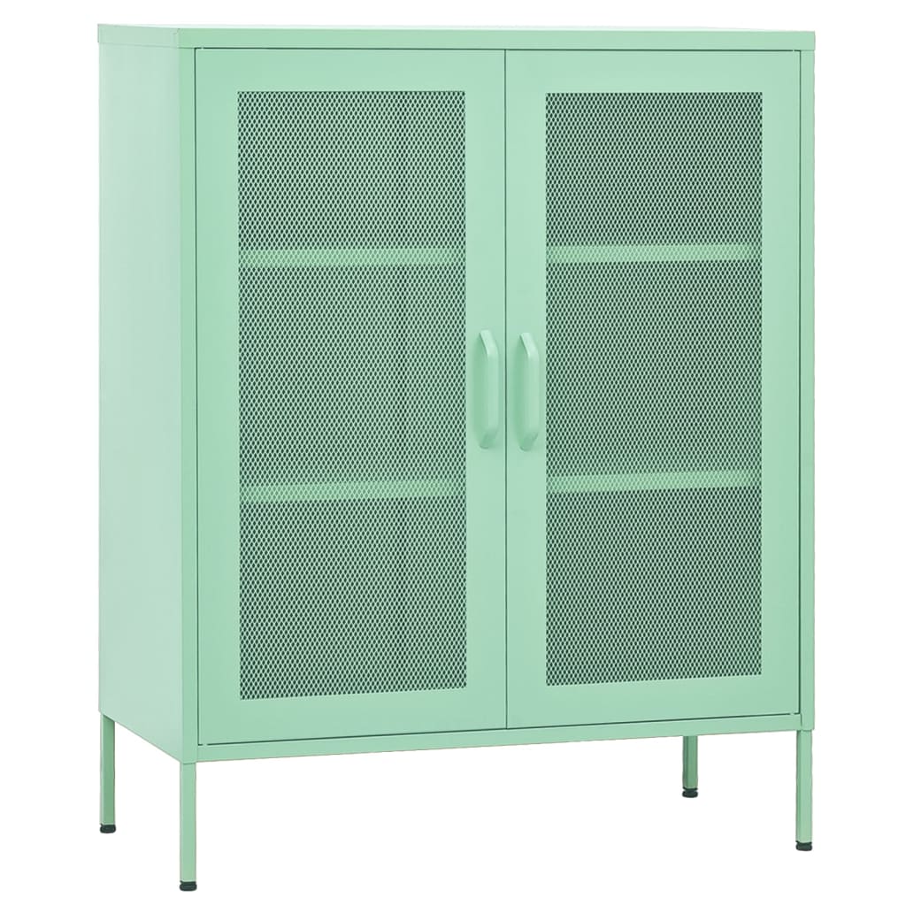Industrial Metal Storage Cabinet Sideboard Cupboard Unit 2 Mesh Doors & Shelves - Picture 49 of 83