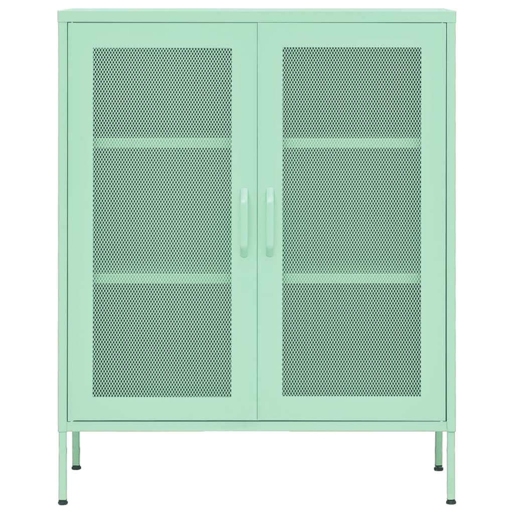 Industrial Metal Storage Cabinet Sideboard Cupboard Unit 2 Mesh Doors & Shelves - Picture 51 of 83