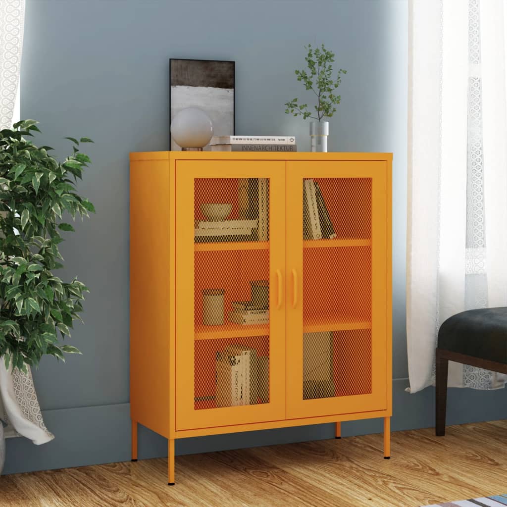 Industrial Metal Storage Cabinet Sideboard Cupboard Unit 2 Mesh Doors & Shelves - Picture 21 of 83