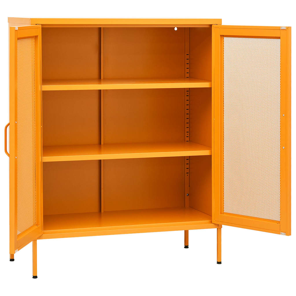 Industrial Metal Storage Cabinet Sideboard Cupboard Unit 2 Mesh Doors & Shelves - Picture 25 of 83