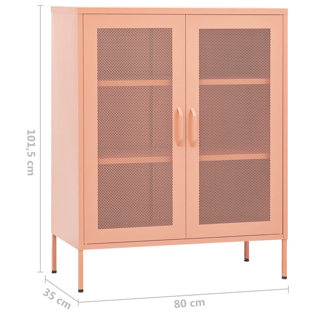 Industrial Metal Storage Cabinet Sideboard Cupboard Unit 2 Mesh Doors & Shelves - Picture 47 of 83