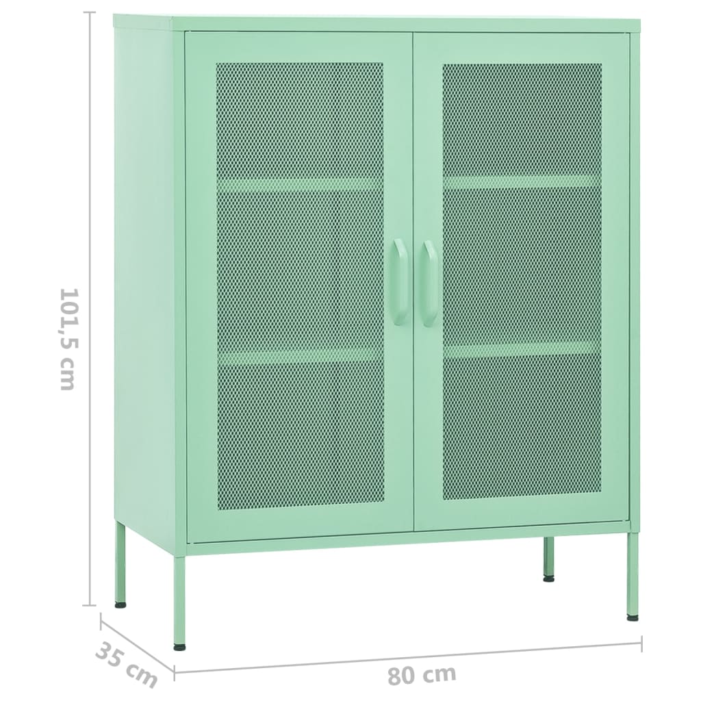 Industrial Metal Storage Cabinet Sideboard Cupboard Unit 2 Mesh Doors & Shelves - Picture 56 of 83