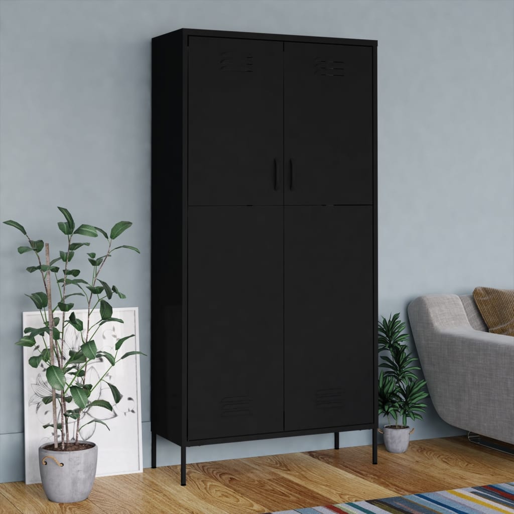 Kleiderschrank 90x50x180cm Stahl Garderobenschrank mehrere Auswahl vidaXL - Bild 22 von 23