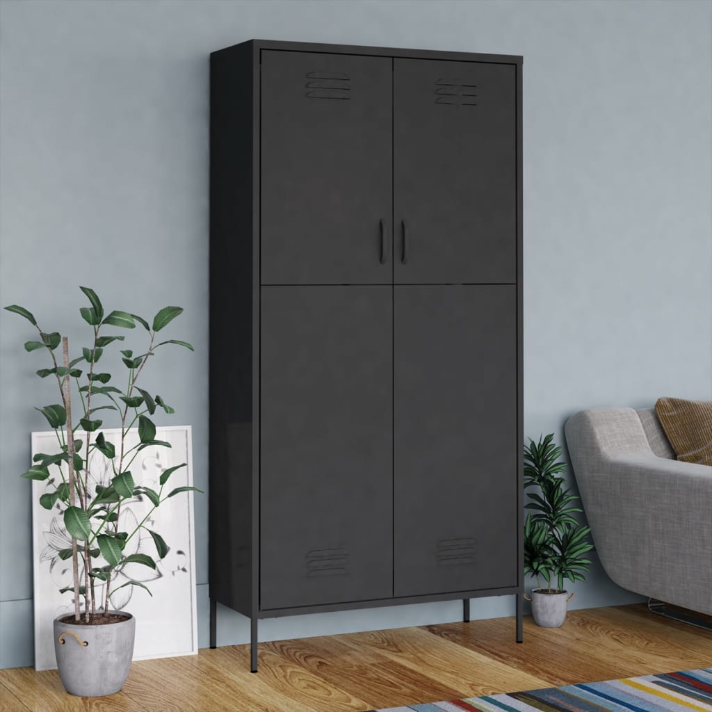 Kleiderschrank 90x50x180cm Stahl Garderobenschrank mehrere Auswahl vidaXL - Bild 21 von 23