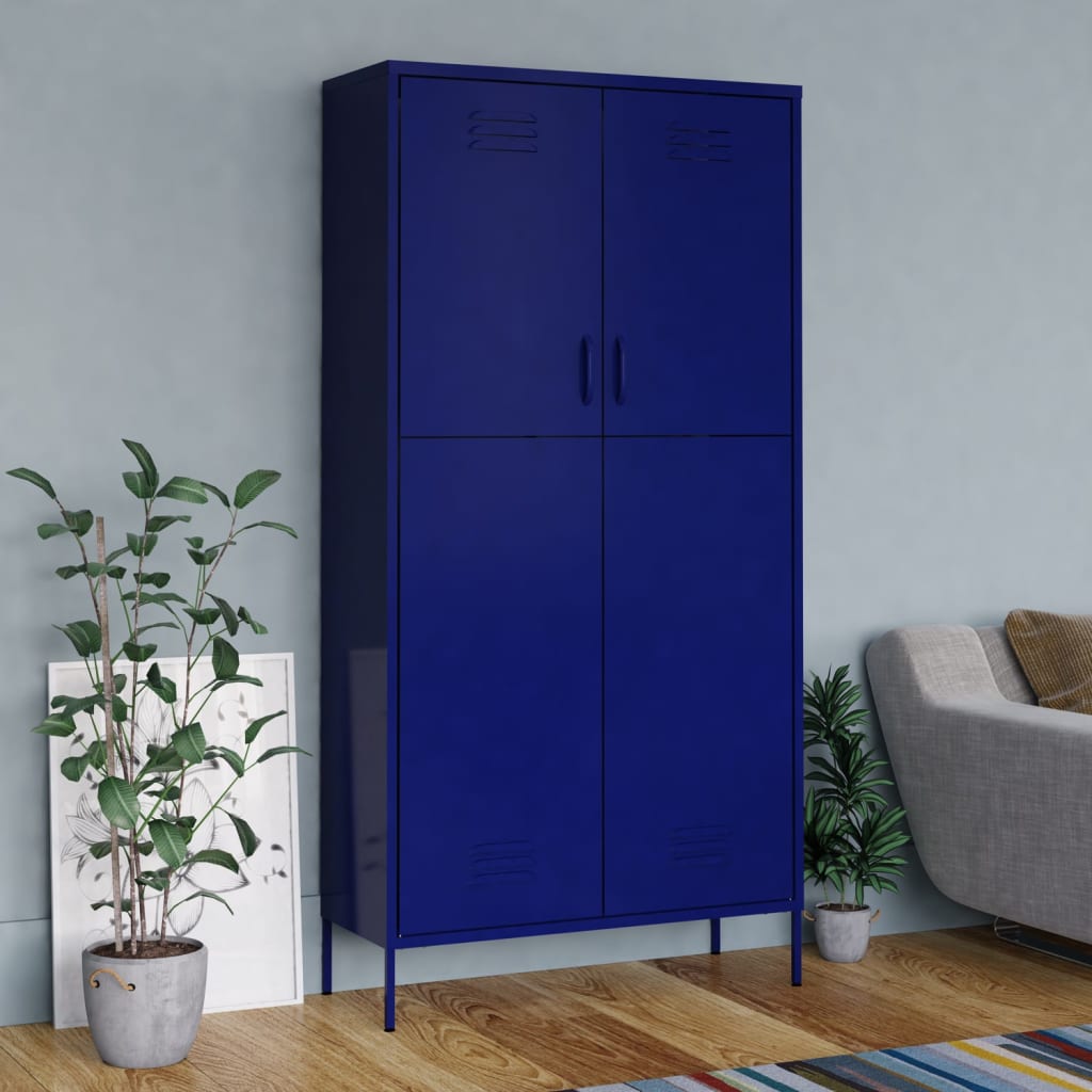 Kleiderschrank 90x50x180cm Stahl Garderobenschrank mehrere Auswahl vidaXL - Bild 16 von 23