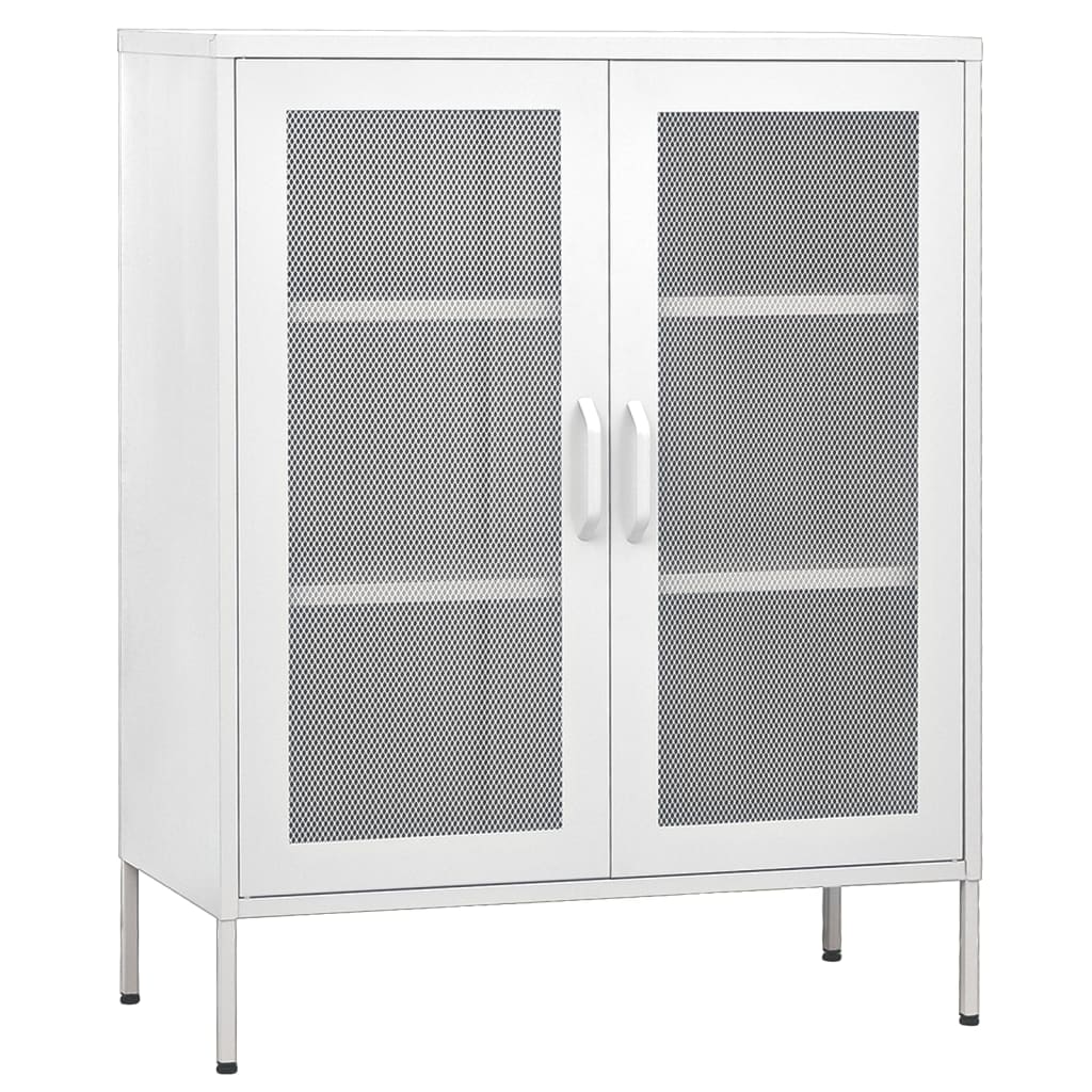Industrial Metal Storage Cabinet Sideboard Cupboard Unit 2 Mesh Doors & Shelves - Picture 76 of 83