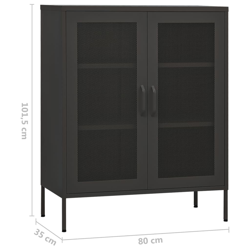 Industrial Metal Storage Cabinet Sideboard Cupboard Unit 2 Mesh Doors & Shelves - Picture 65 of 83