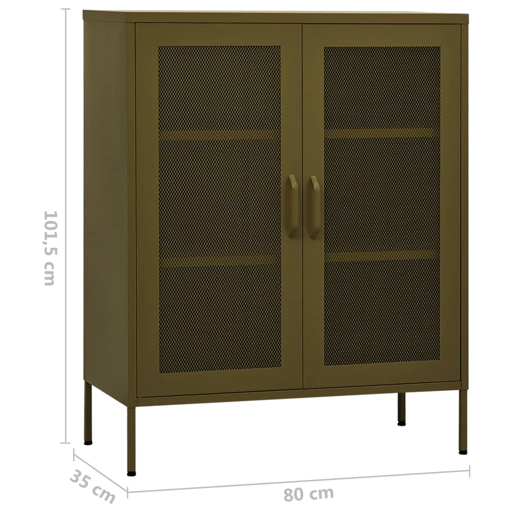 Industrial Metal Storage Cabinet Sideboard Cupboard Unit 2 Mesh Doors & Shelves - Picture 11 of 83