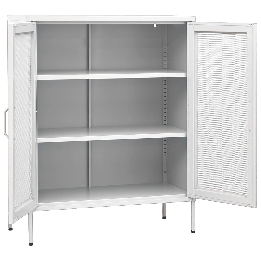 Industrial Metal Storage Cabinet Sideboard Cupboard Unit 2 Mesh Doors & Shelves - Picture 79 of 83