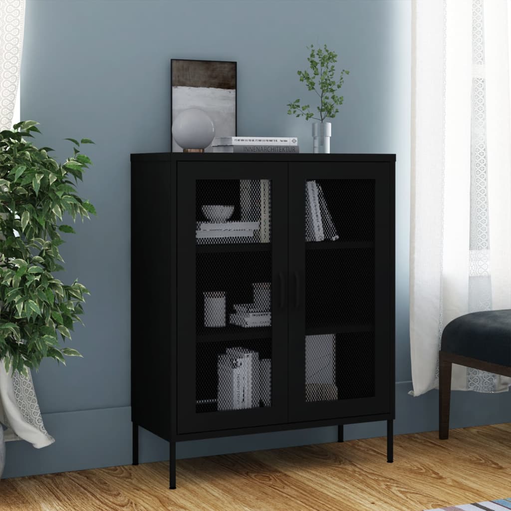 Industrial Metal Storage Cabinet Sideboard Cupboard Unit 2 Mesh Doors & Shelves - Picture 66 of 83