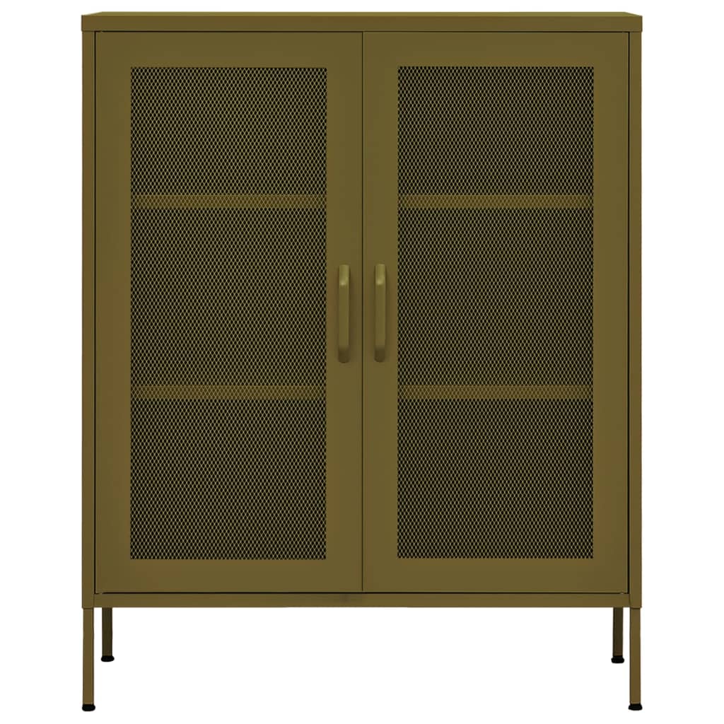 Industrial Metal Storage Cabinet Sideboard Cupboard Unit 2 Mesh Doors & Shelves - Picture 6 of 83