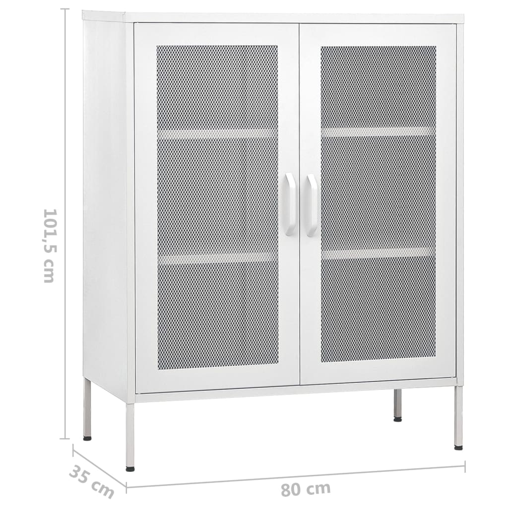 Industrial Metal Storage Cabinet Sideboard Cupboard Unit 2 Mesh Doors & Shelves - Picture 83 of 83