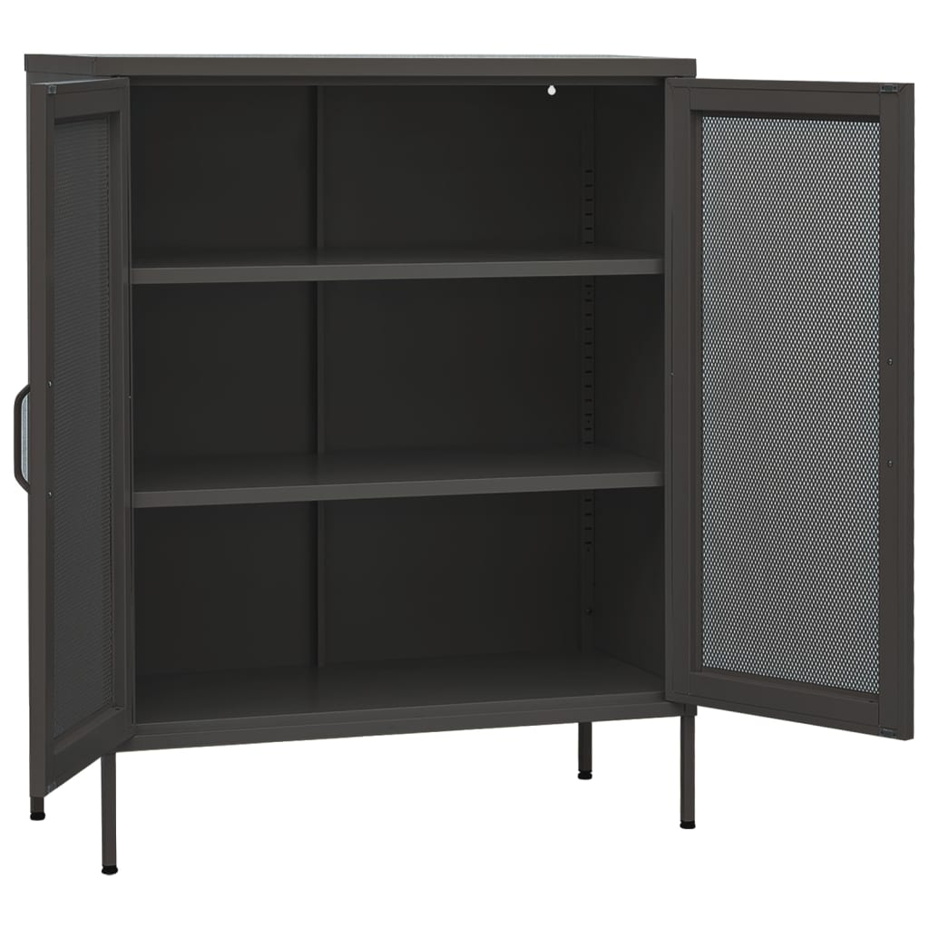 Industrial Metal Storage Cabinet Sideboard Cupboard Unit 2 Mesh Doors & Shelves - Picture 61 of 83