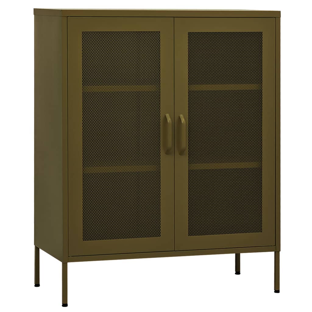 Industrial Metal Storage Cabinet Sideboard Cupboard Unit 2 Mesh Doors & Shelves - Picture 4 of 83