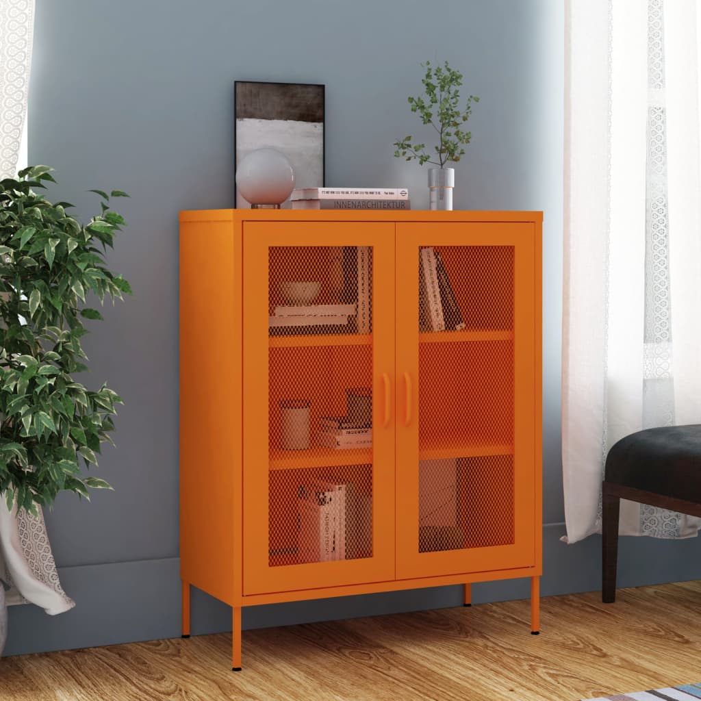Industrial Metal Storage Cabinet Sideboard Cupboard Unit 2 Mesh Doors & Shelves - Picture 30 of 83