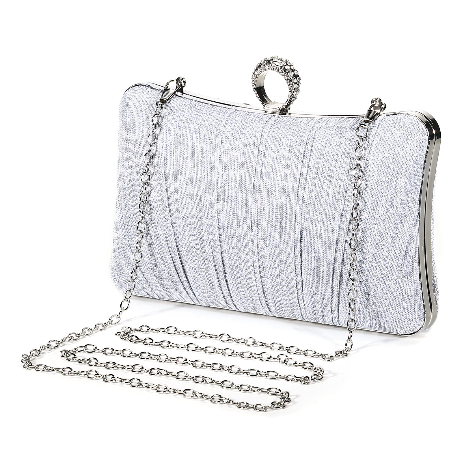 Damen Clutch Abendttasche Pailletten Strass Handtasche Kette Umhängetasche 