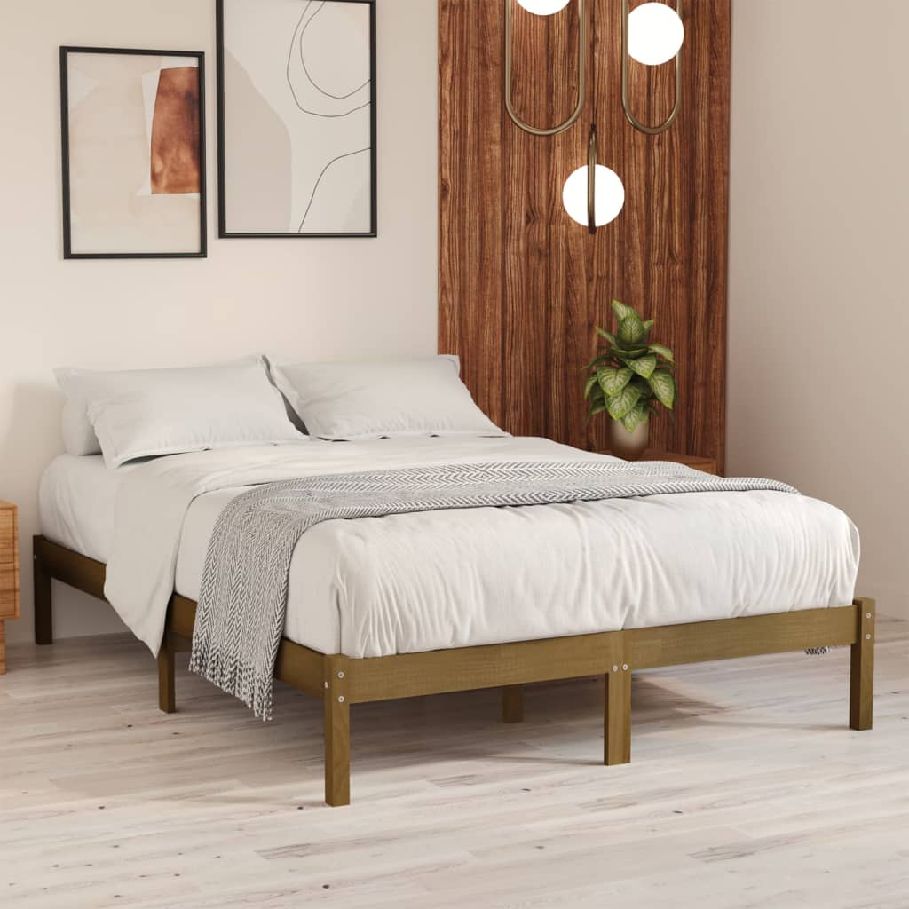 Massivholzbett Holzbett Bett Doppelbett Einzelbett Bettgestell Bett 75-200cm - Bild 20 von 52