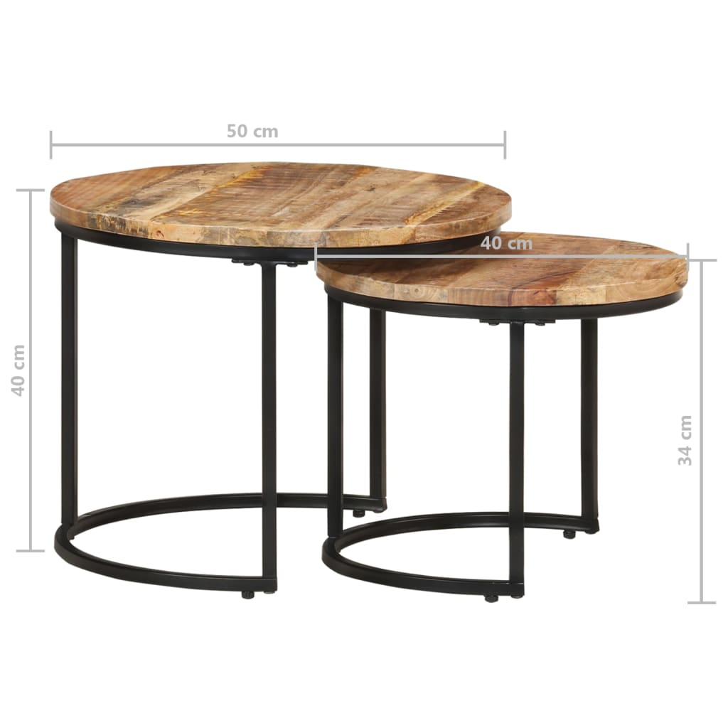 2er/3er Satztische Beistelltisch Couchtisch Sofatisch Rund Wohnzimmertisch Tisch - Bild 18 von 31