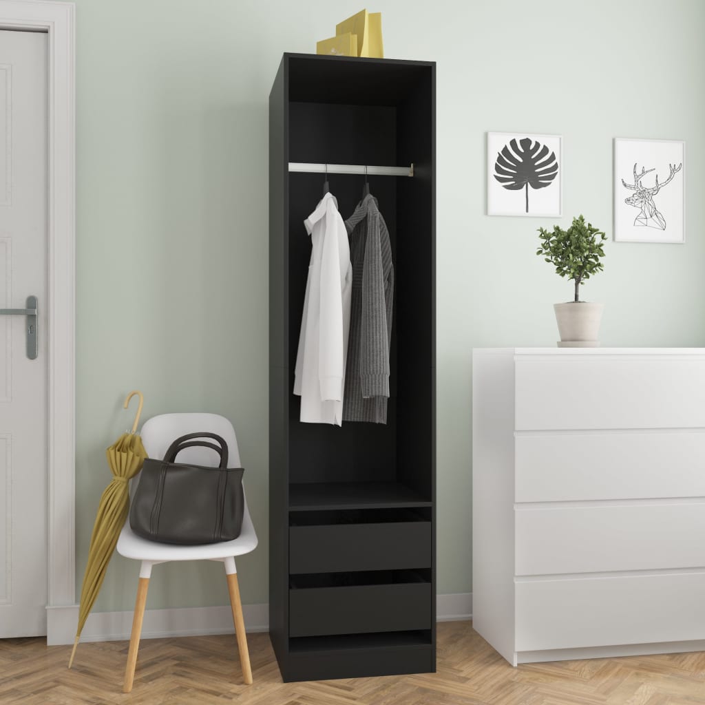 Kleiderschrank mit 2 Schubladen Offen Garderoben Schrank (30-100)x80x200cm - Bild 24 von 103