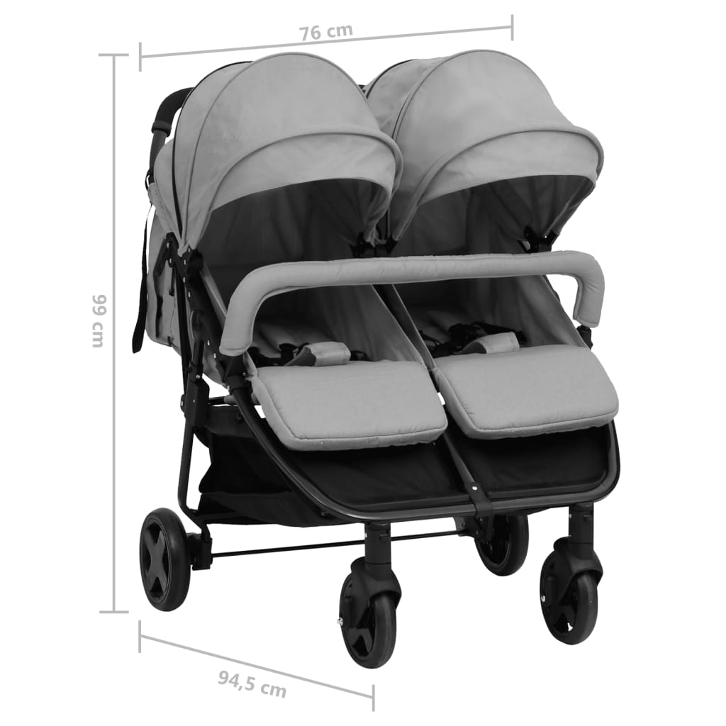 Geschwisterwagen Kinderwagen Buggy Zwillingswagen klappbar Zwillingsbuggy - Bild 13 von 24