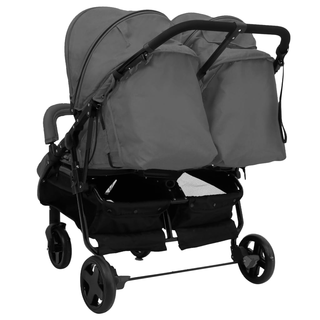 Geschwisterwagen Kinderwagen Buggy Zwillingswagen klappbar Zwillingsbuggy - Bild 20 von 24