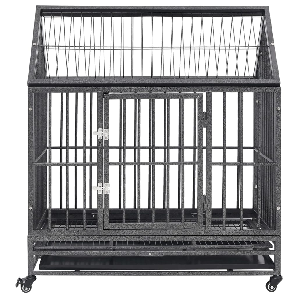 Mobile Hundekäfig mit Rollen Hundebox Transportbox Hundegitterbox Drahtkäfig - Bild 5 von 25