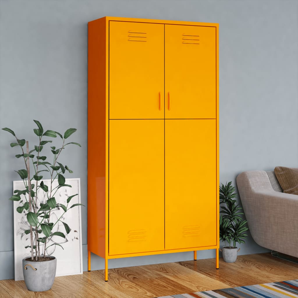 Kleiderschrank 90x50x180cm Stahl Garderobenschrank mehrere Auswahl vidaXL - Bild 17 von 23