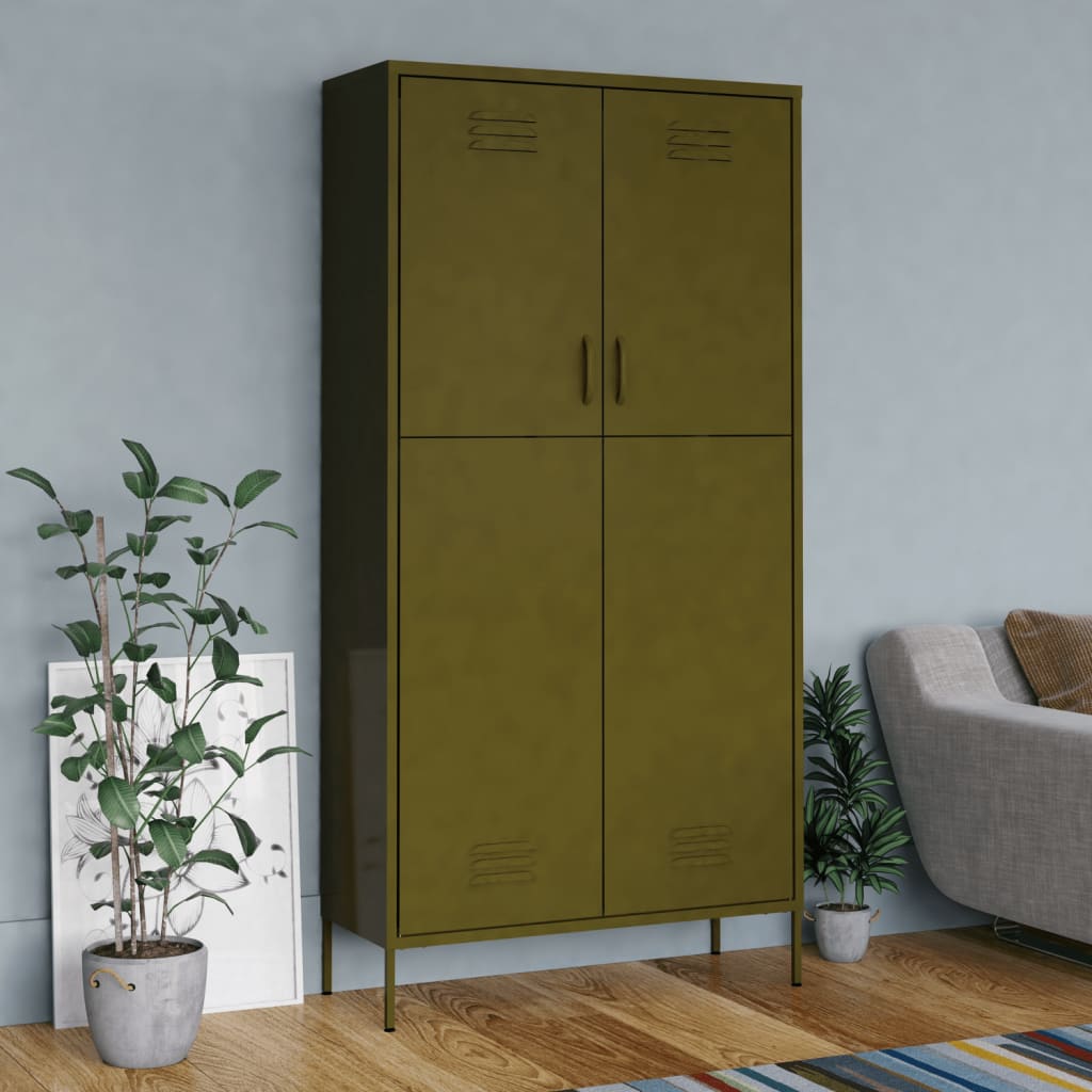 Kleiderschrank 90x50x180cm Stahl Garderobenschrank mehrere Auswahl vidaXL - Bild 15 von 23