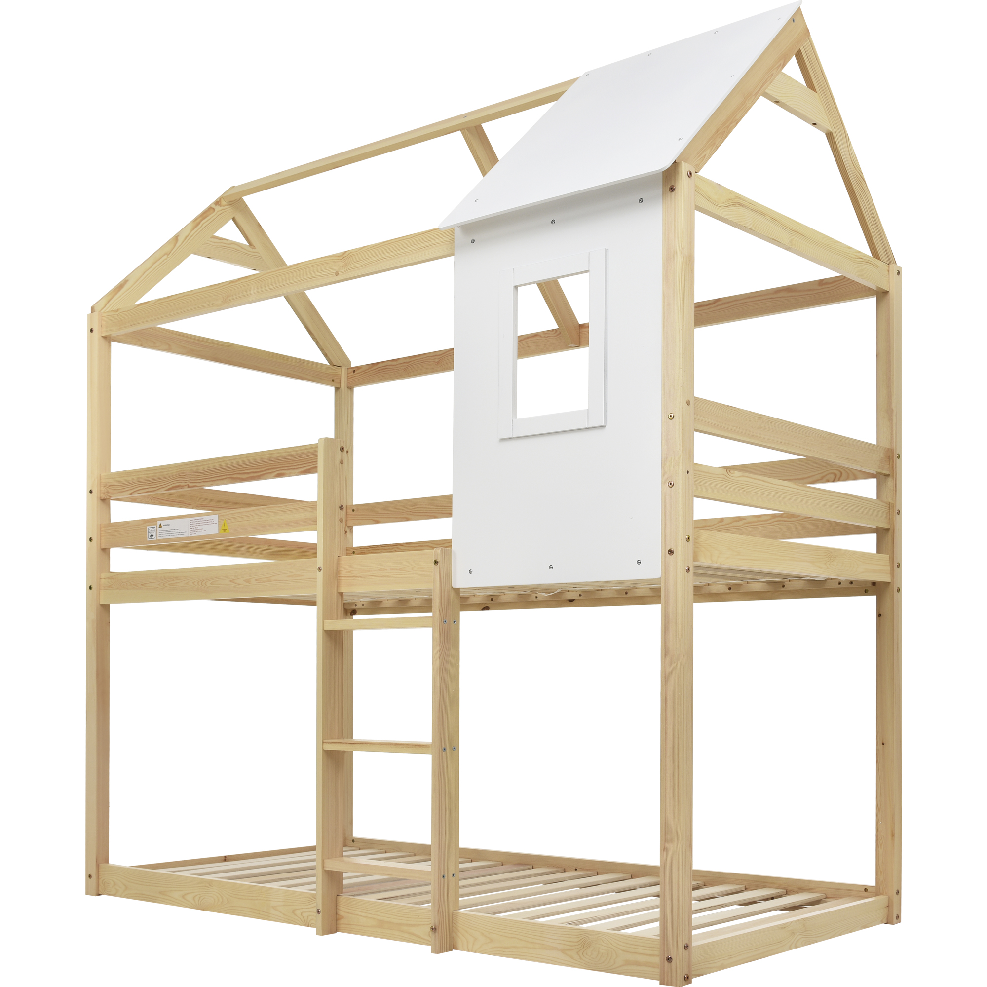 Treehouse Cabin Bed 3FT Single Bunk Bed Wooden Frame Kids Children Sleeper House - Picture 27 of 48