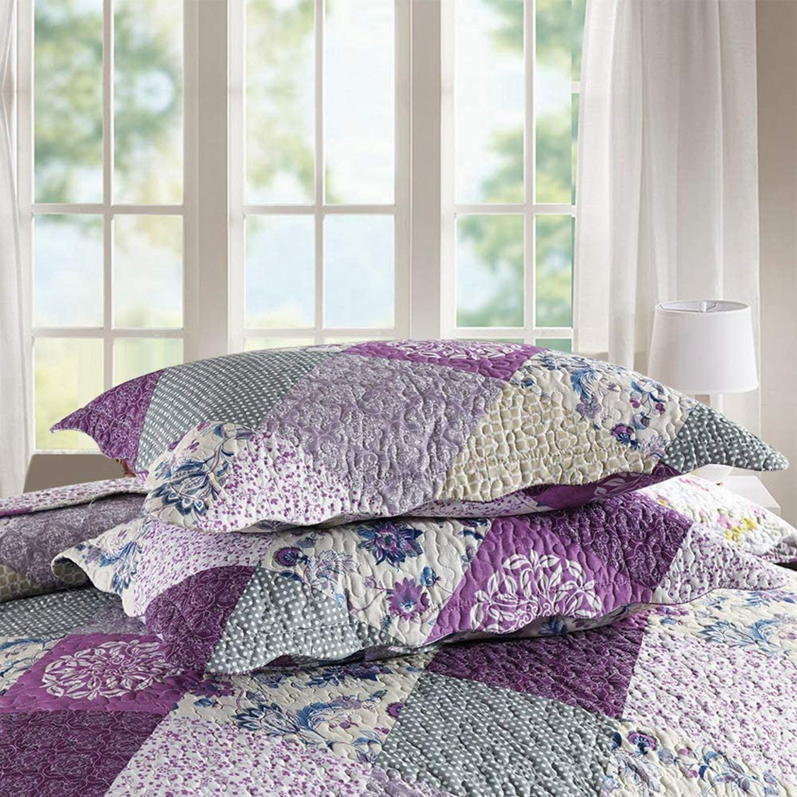 3 Piece Vintage Quilt Set Reversible Quilt Bedspread Bedding Set Queen King Size - Picture 24 of 36