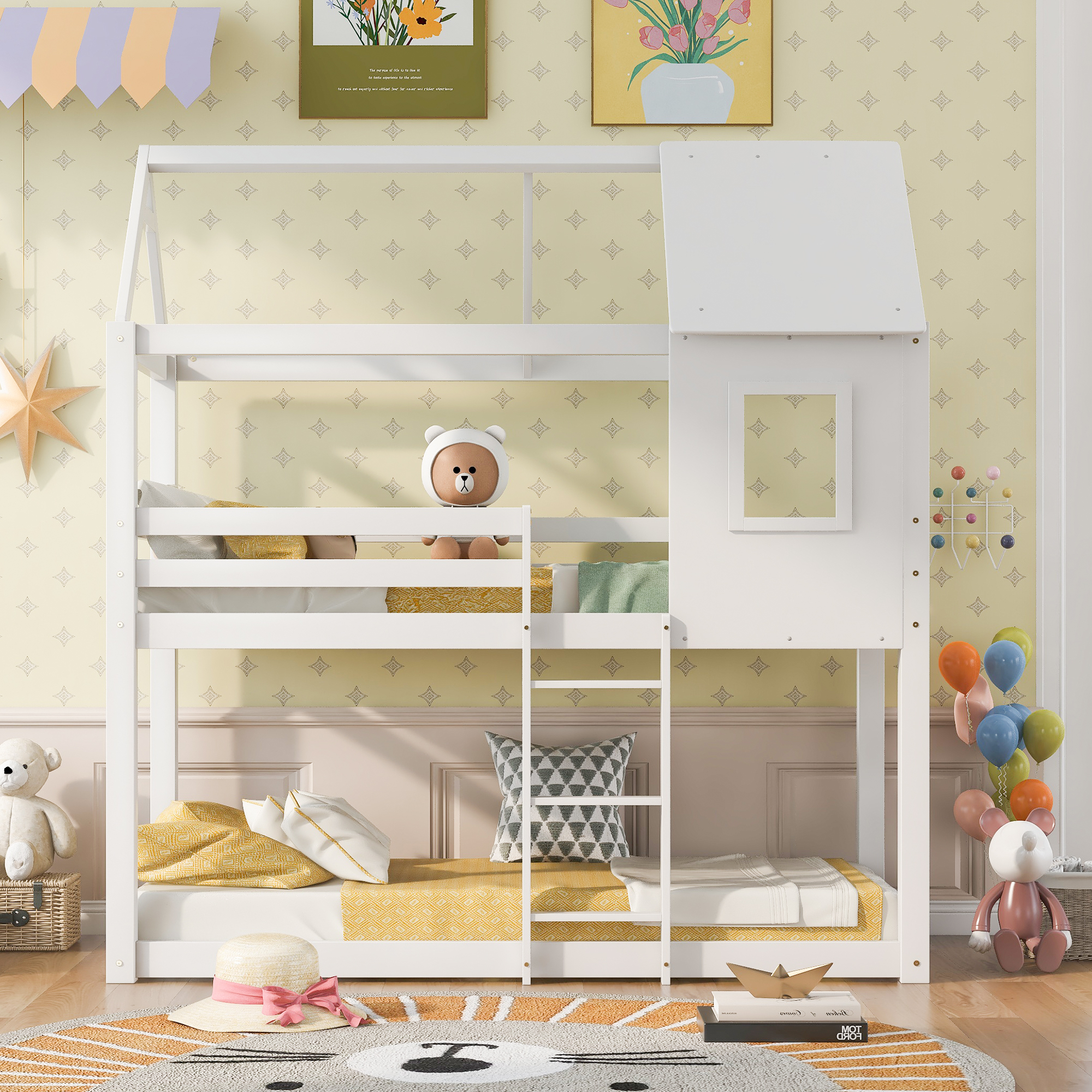 Treehouse Cabin Bed 3FT Single Bunk Bed Wooden Frame Kids Children Sleeper House - Picture 46 of 48