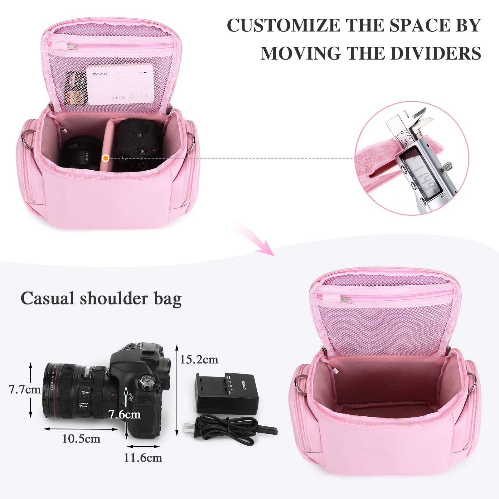 Camera Bag Case DSLR SLR Single Shoulder Bag for Canon Nikon Sony Panasonic US - Picture 22 of 53