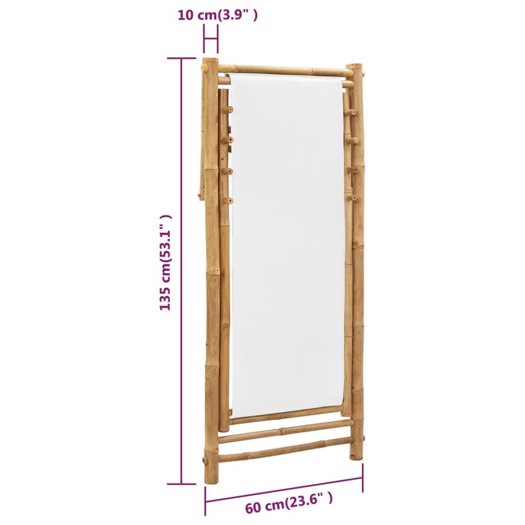 Liegestuhl Gartenliege Bambus Canvas Klappbar Relaxliege Sonnenliege Strandliege - Bild 19 von 19